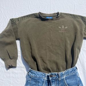 Army Green Adidas Pullover Sweatshirt